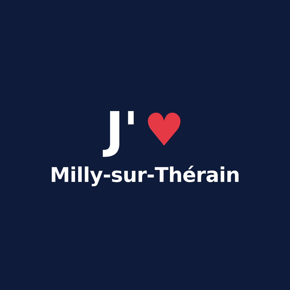 T-shirt personnalisé Milly-sur-Thérain — design J'aime Milly-sur-Thérain