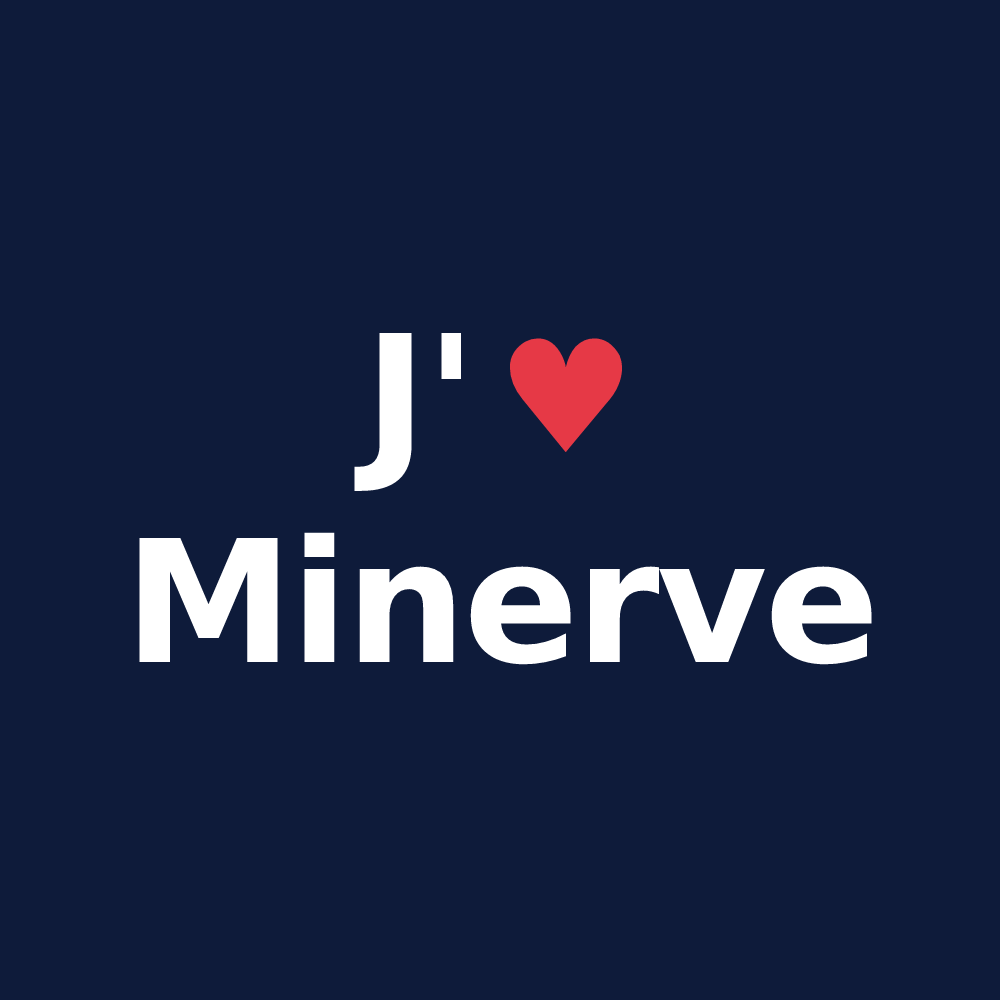 T-shirt personnalisé Minerve — design J'aime Minerve
