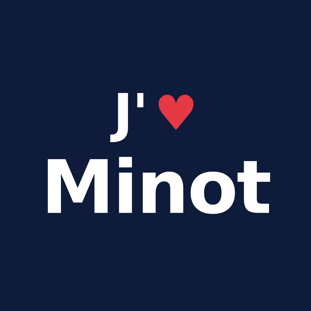 T-shirt personnalisé Minot — design J'aime Minot