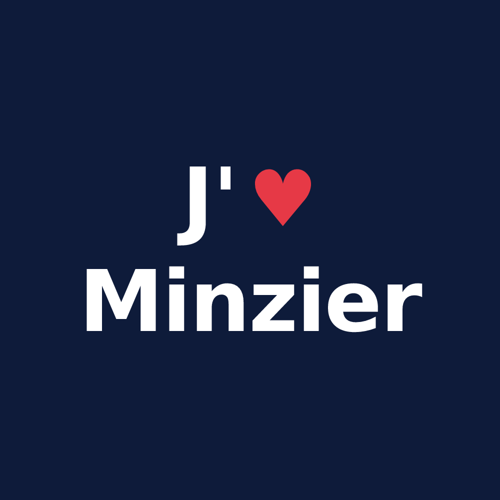 T-shirt personnalisé Minzier — design J'aime Minzier