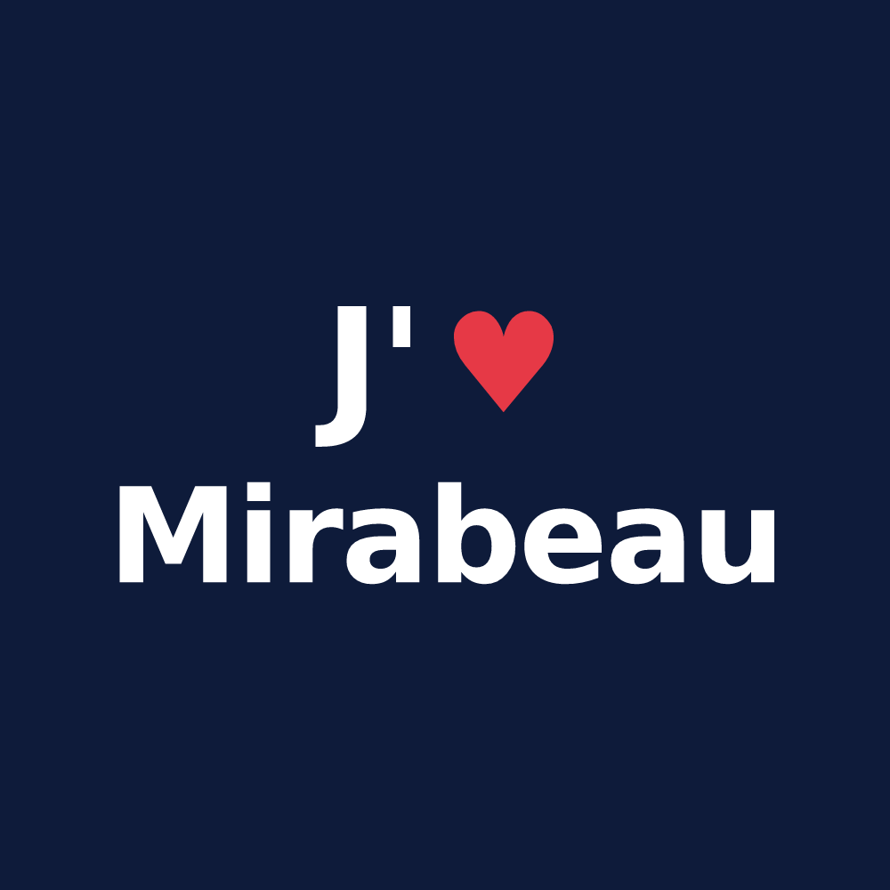 T-shirt personnalisé Mirabeau — design J'aime Mirabeau