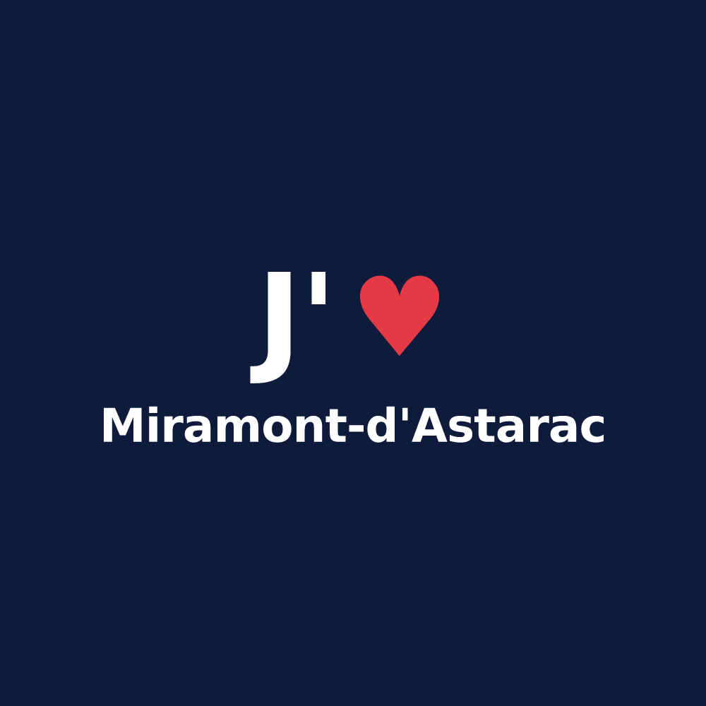 T-shirt personnalisé Miramont-d'Astarac — design J'aime Miramont-d'Astarac