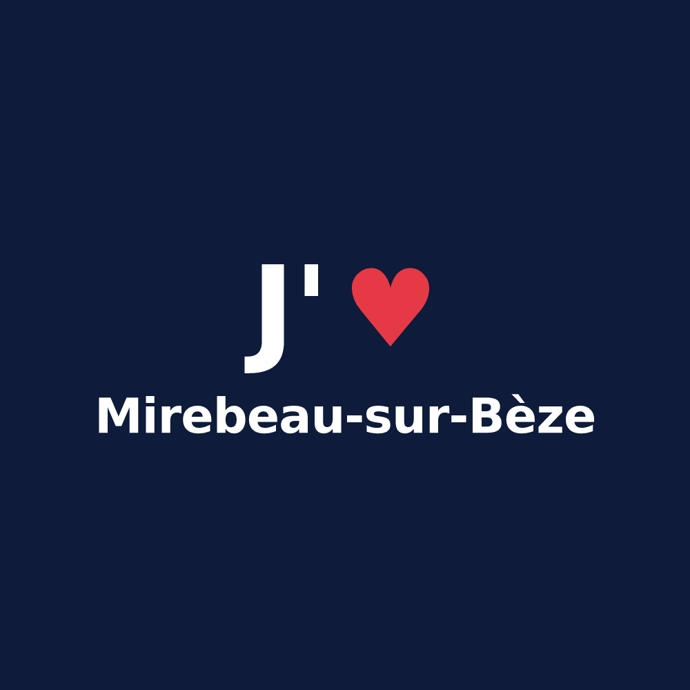 T-shirt personnalisé Mirebeau-sur-Bèze — design J'aime Mirebeau-sur-Bèze