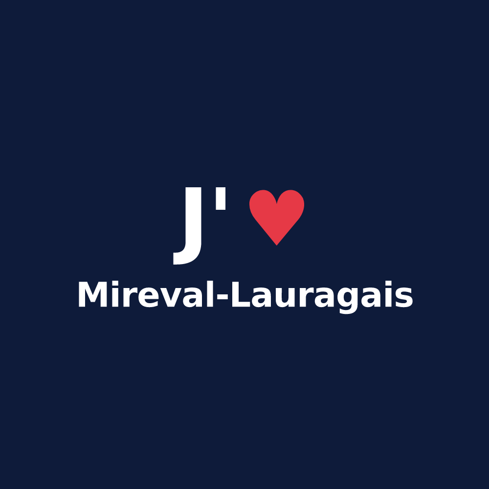 T-shirt personnalisé Mireval-Lauragais — design J'aime Mireval-Lauragais