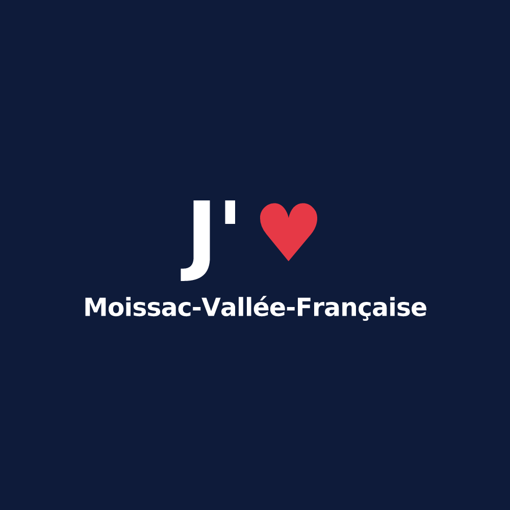 T-shirt personnalisé Moissac-Vallée-Française — design J'aime Moissac-Vallée-Française