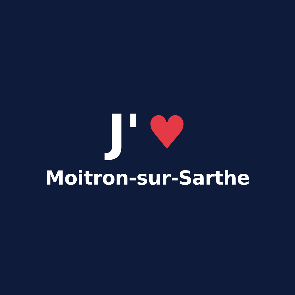 T-shirt personnalisé Moitron-sur-Sarthe — design J'aime Moitron-sur-Sarthe