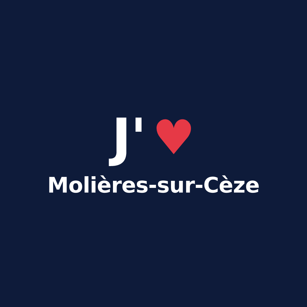 T-shirt personnalisé Molières-sur-Cèze — design J'aime Molières-sur-Cèze