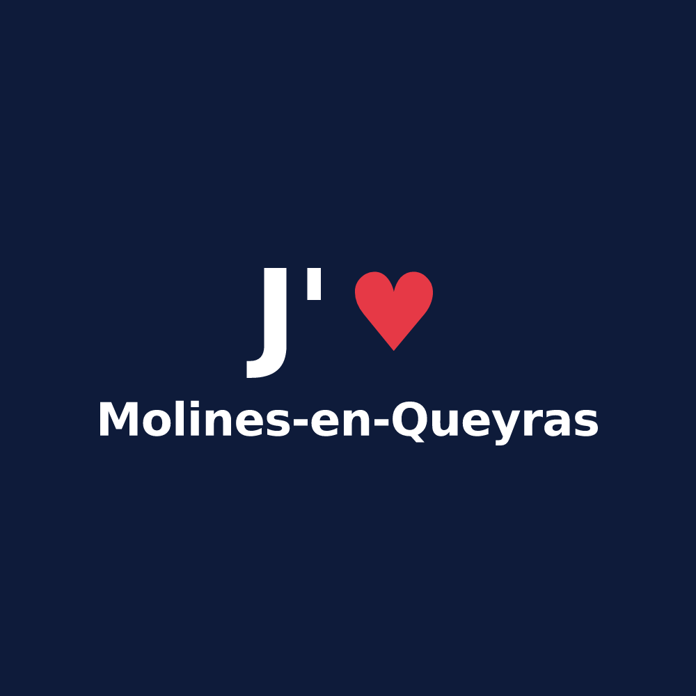 T-shirt personnalisé Molines-en-Queyras — design J'aime Molines-en-Queyras