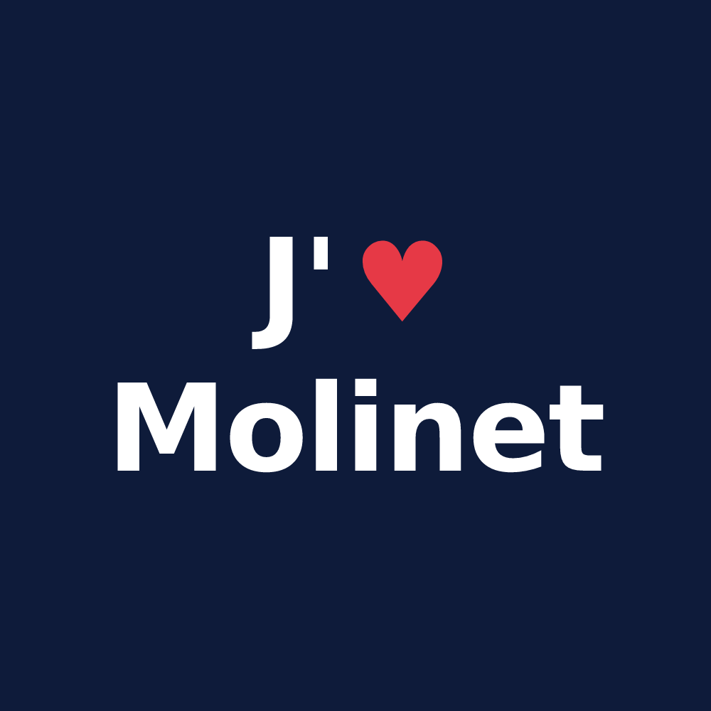 T-shirt personnalisé Molinet — design J'aime Molinet