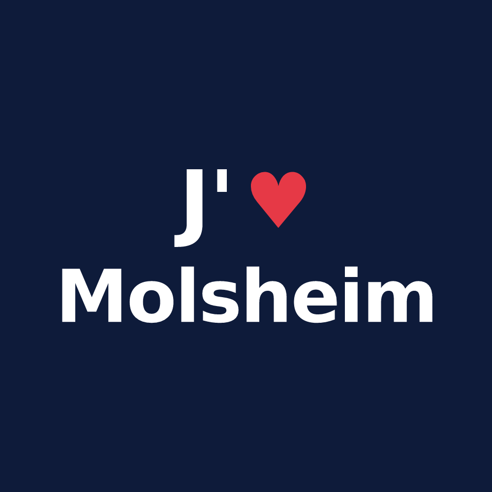 T-shirt personnalisé Molsheim — design J'aime Molsheim