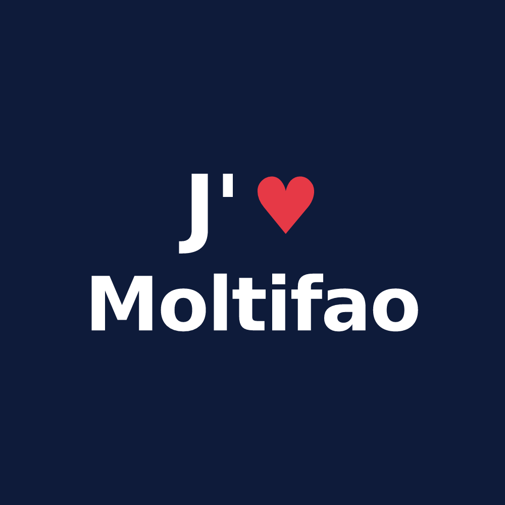 T-shirt personnalisé Moltifao — design J'aime Moltifao