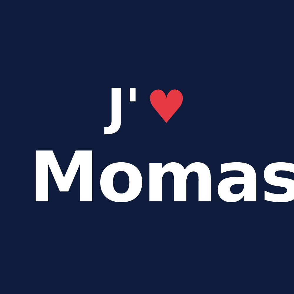 T-shirt personnalisé Momas — design J'aime Momas
