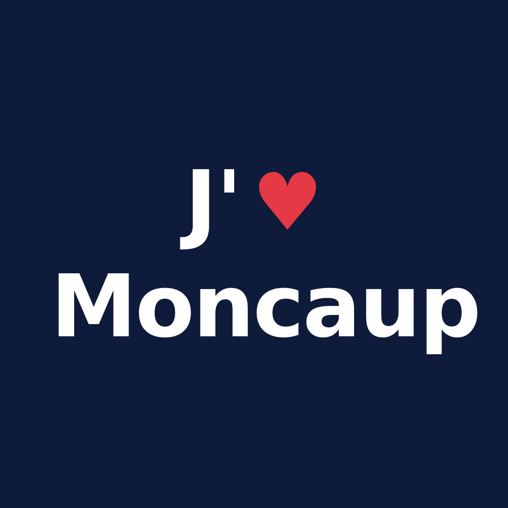T-shirt personnalisé Moncaup — design J'aime Moncaup
