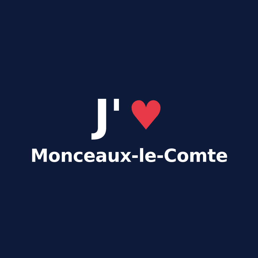 T-shirt personnalisé Monceaux-le-Comte — design J'aime Monceaux-le-Comte