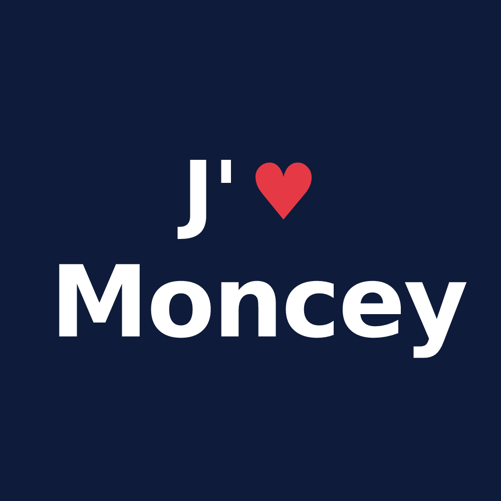 T-shirt personnalisé Moncey — design J'aime Moncey