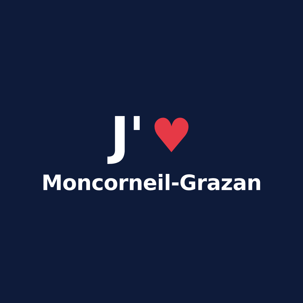 T-shirt personnalisé Moncorneil-Grazan — design J'aime Moncorneil-Grazan