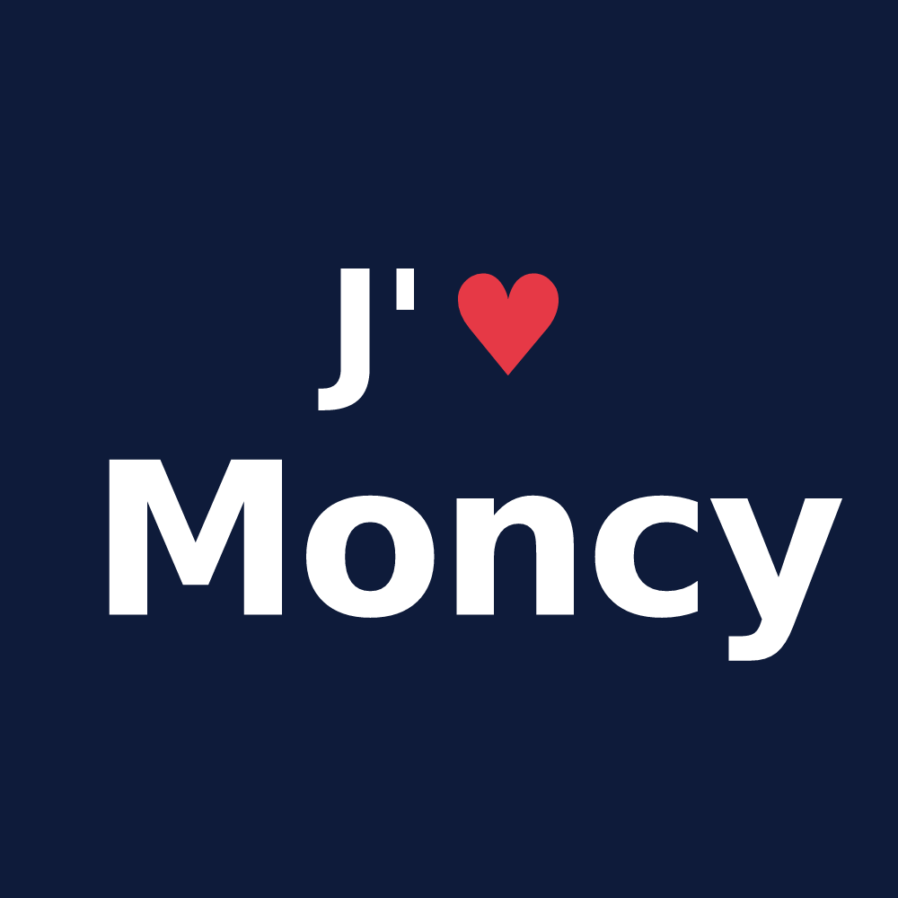 T-shirt personnalisé Moncy — design J'aime Moncy