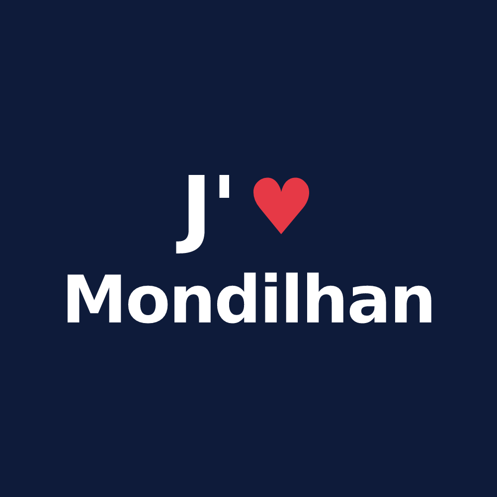T-shirt personnalisé Mondilhan — design J'aime Mondilhan