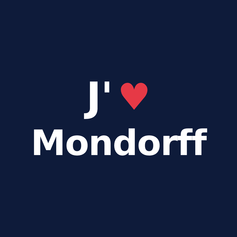 T-shirt personnalisé Mondorff — design J'aime Mondorff