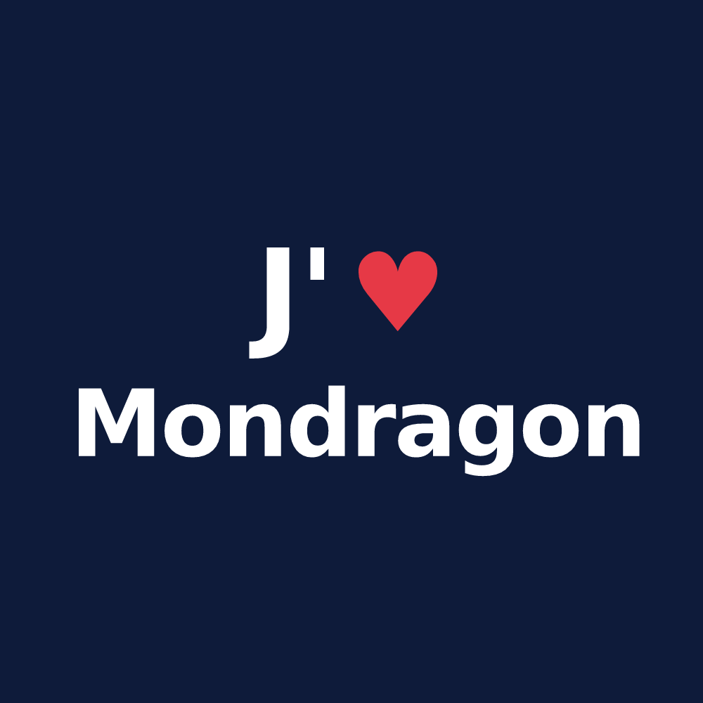 T-shirt personnalisé Mondragon — design J'aime Mondragon