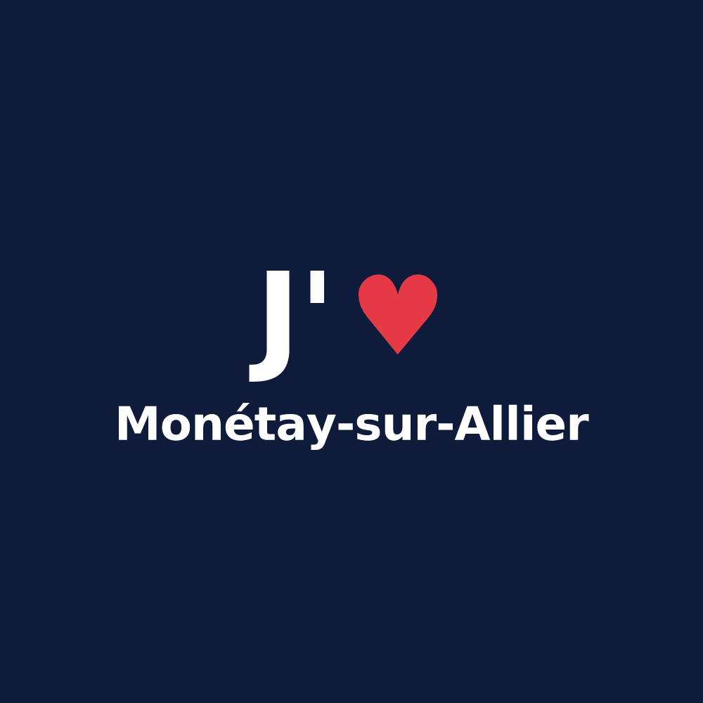 T-shirt personnalisé Monétay-sur-Allier — design J'aime Monétay-sur-Allier