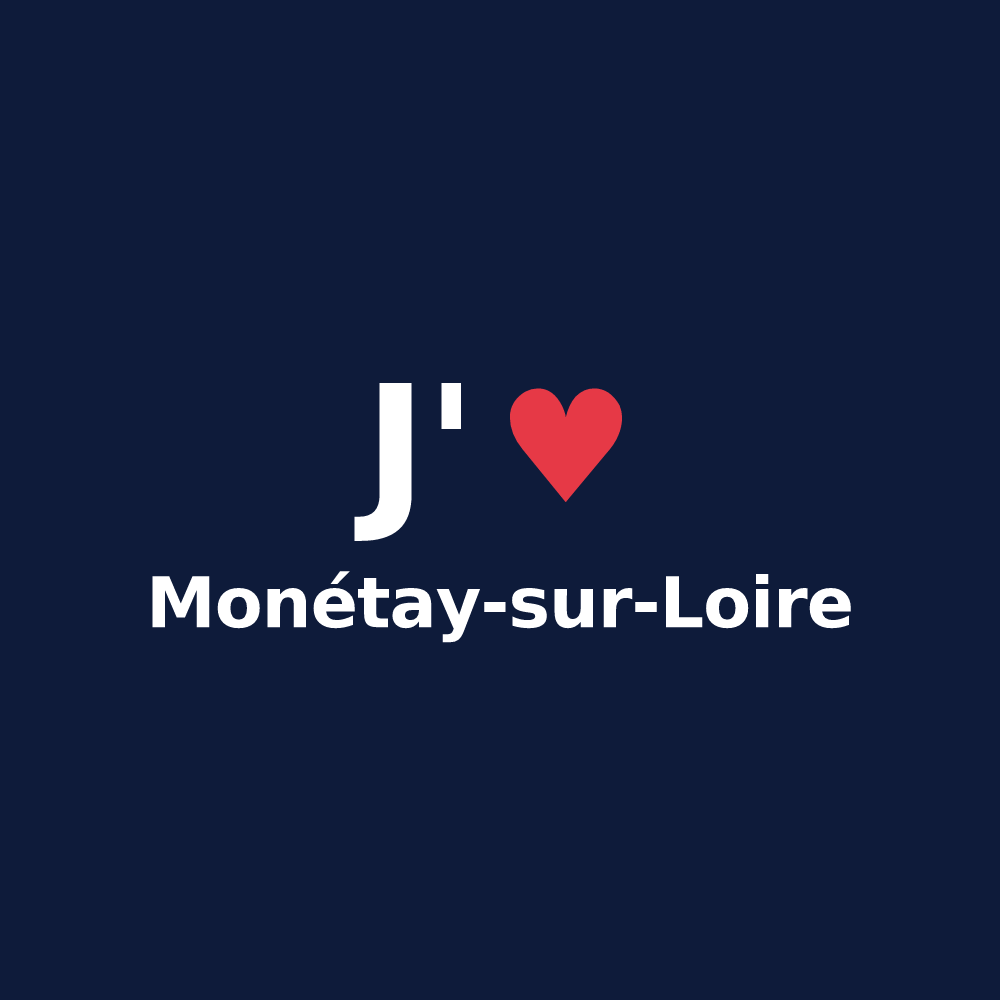 T-shirt personnalisé Monétay-sur-Loire — design J'aime Monétay-sur-Loire
