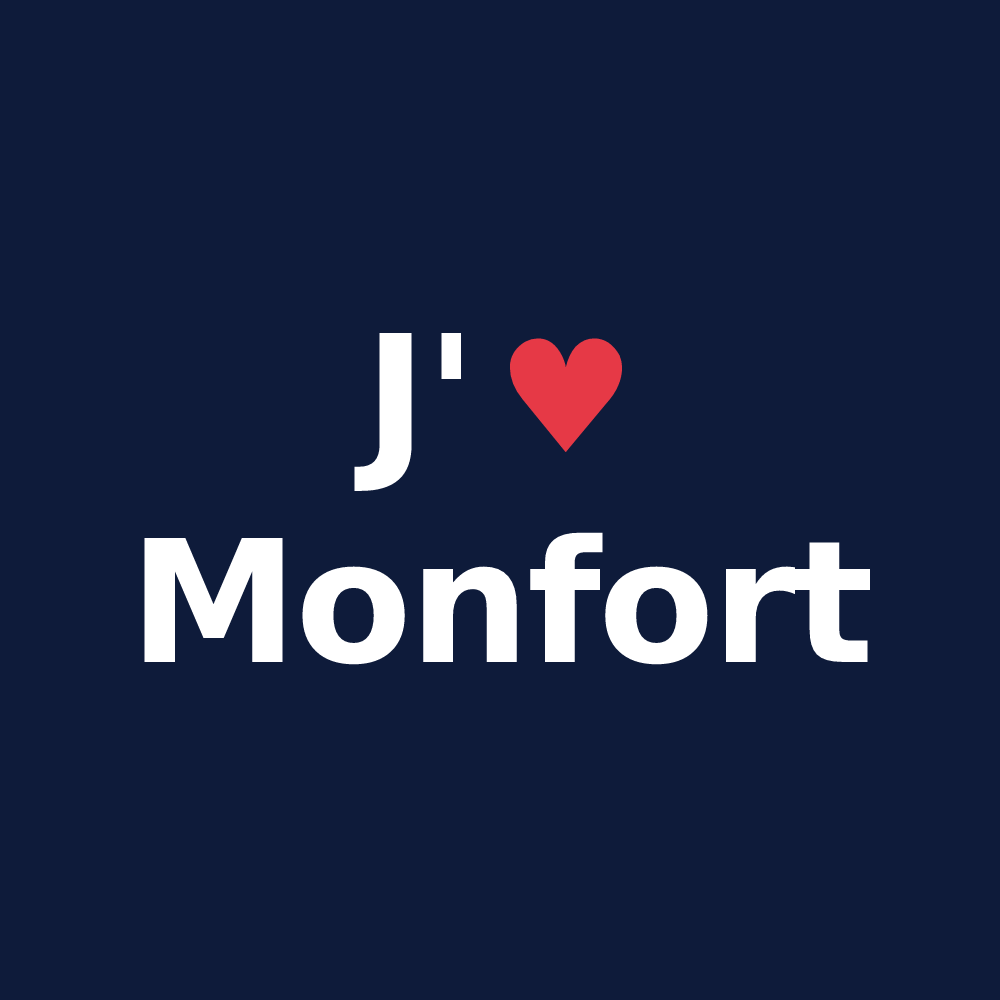T-shirt personnalisé Monfort — design J'aime Monfort