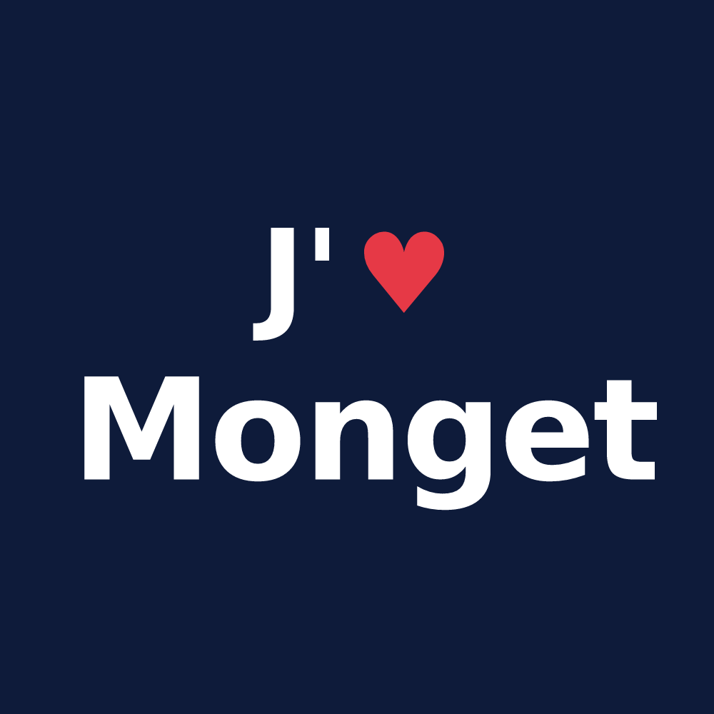 T-shirt personnalisé Monget — design J'aime Monget