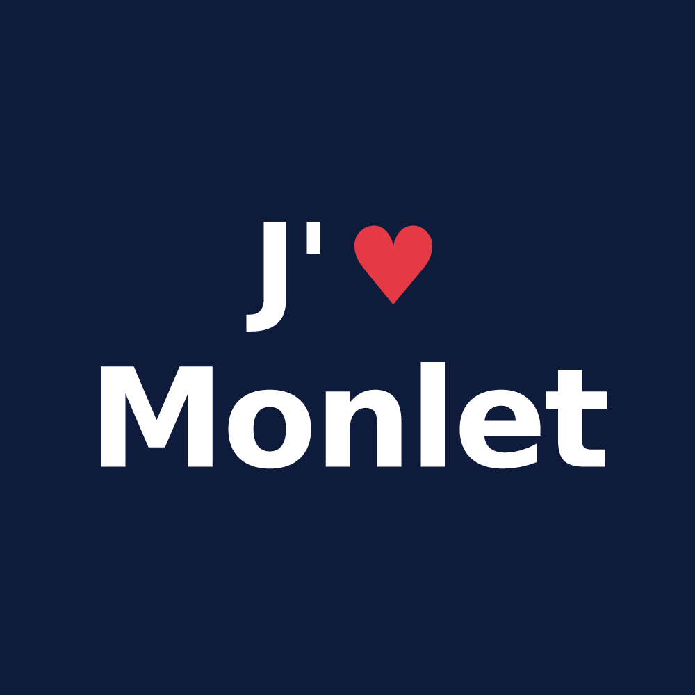 T-shirt personnalisé Monlet — design J'aime Monlet