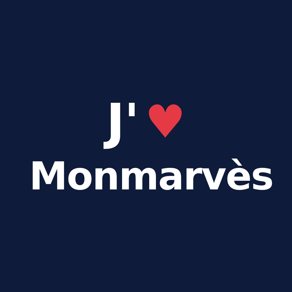 T-shirt personnalisé Monmarvès — design J'aime Monmarvès