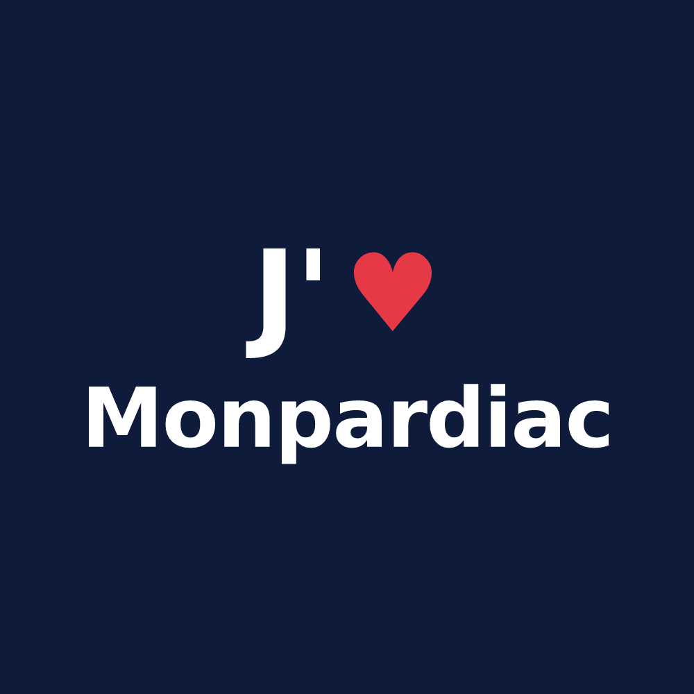 T-shirt personnalisé Monpardiac — design J'aime Monpardiac