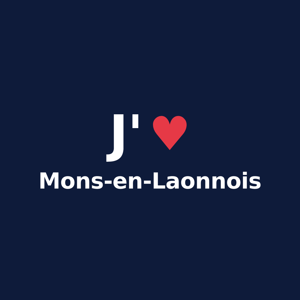 T-shirt personnalisé Mons-en-Laonnois — design « J'aime Mons-en-Laonnois » imprimé sur le t-shirt