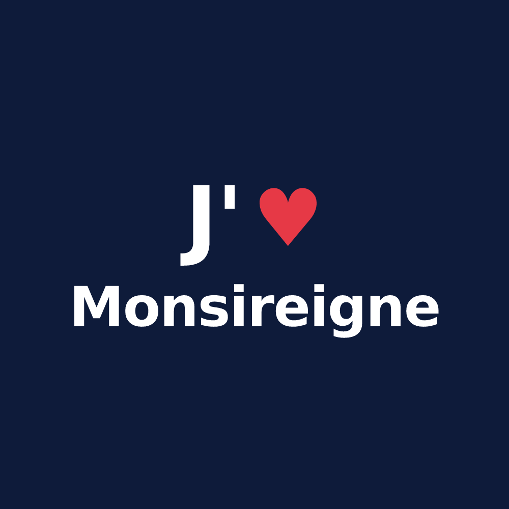 T-shirt personnalisé Monsireigne — design J'aime Monsireigne