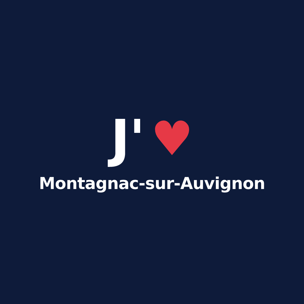 T-shirt personnalisé Montagnac-sur-Auvignon — design J'aime Montagnac-sur-Auvignon