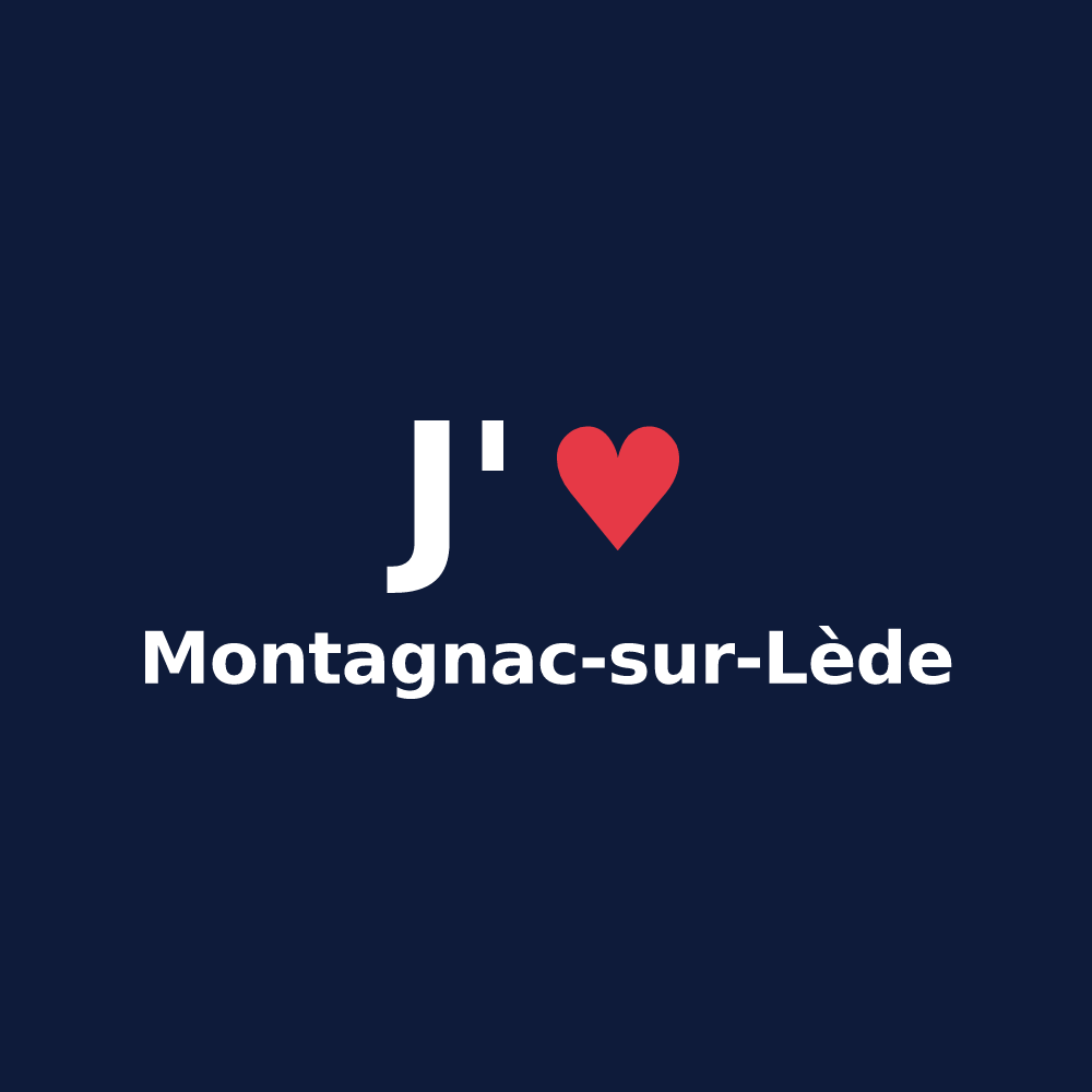 T-shirt personnalisé Montagnac-sur-Lède — design J'aime Montagnac-sur-Lède