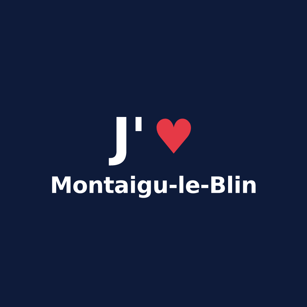 T-shirt personnalisé Montaigu-le-Blin — design J'aime Montaigu-le-Blin