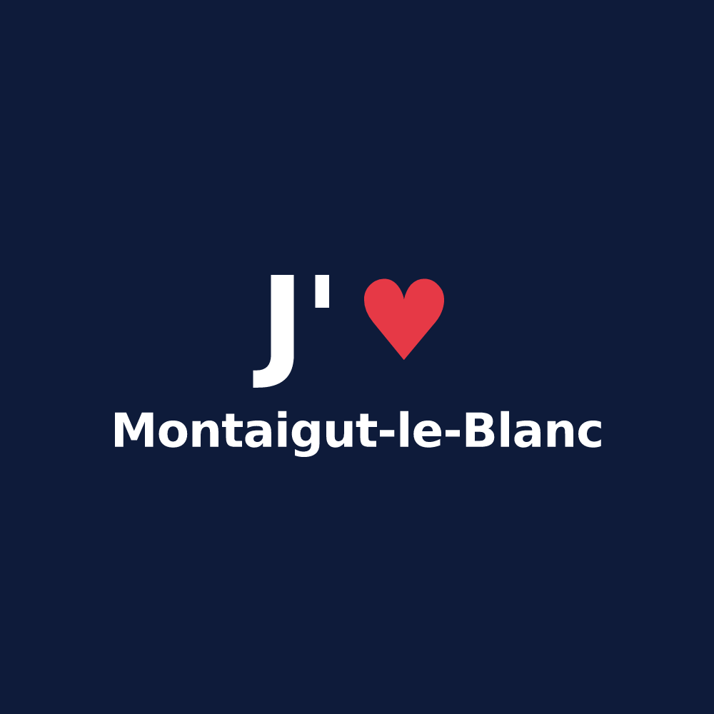 T-shirt personnalisé Montaigut-le-Blanc — design J'aime Montaigut-le-Blanc