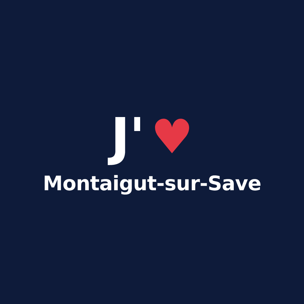 T-shirt personnalisé Montaigut-sur-Save — design J'aime Montaigut-sur-Save