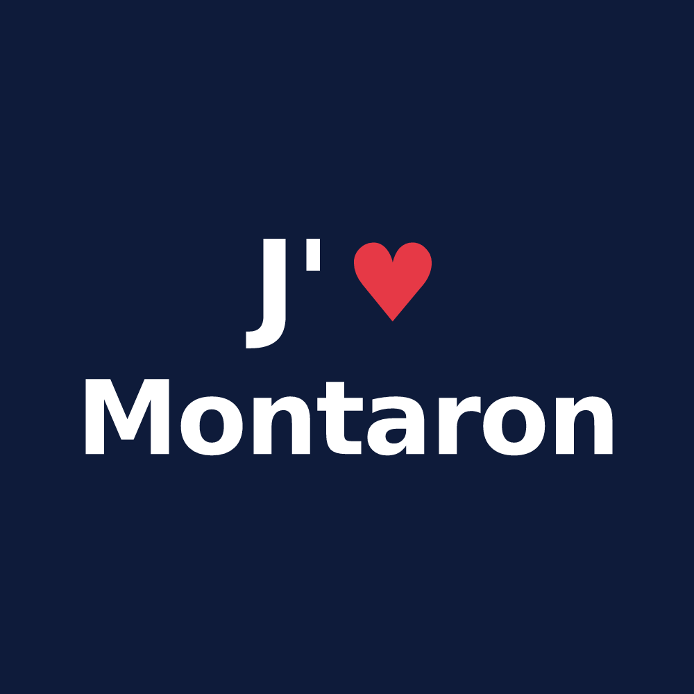 T-shirt personnalisé Montaron — design J'aime Montaron