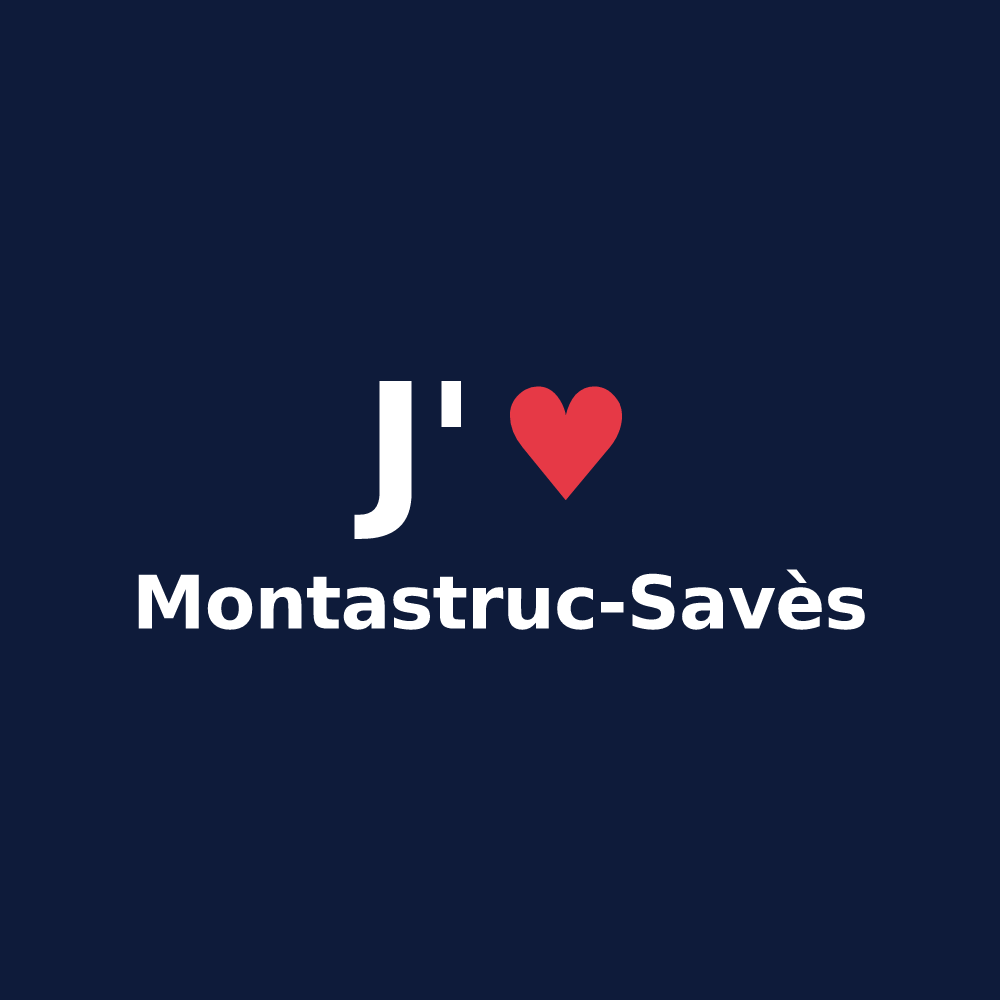 T-shirt personnalisé Montastruc-Savès — design J'aime Montastruc-Savès