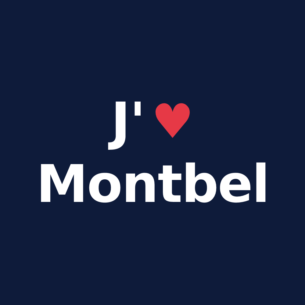 T-shirt personnalisé Montbel — design « J'aime Montbel » imprimé sur le t-shirt