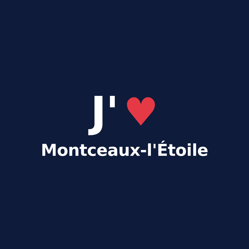 T-shirt personnalisé Montceaux-l'Étoile — design J'aime Montceaux-l'Étoile