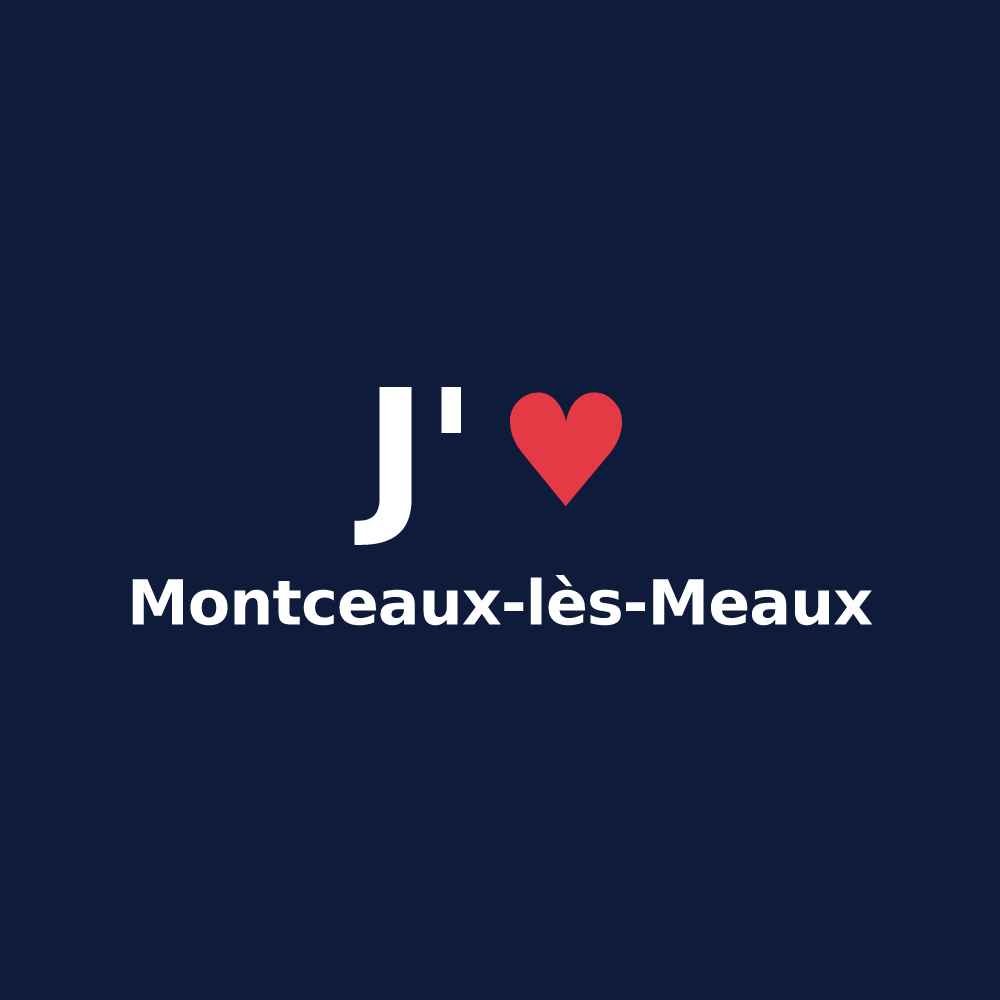 T-shirt personnalisé Montceaux-lès-Meaux — design J'aime Montceaux-lès-Meaux
