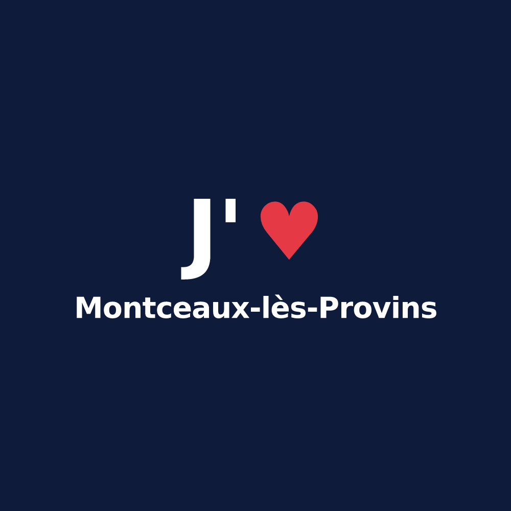 T-shirt personnalisé Montceaux-lès-Provins — design J'aime Montceaux-lès-Provins