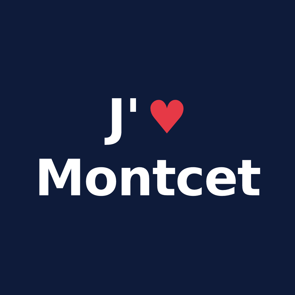 T-shirt personnalisé Montcet — design J'aime Montcet