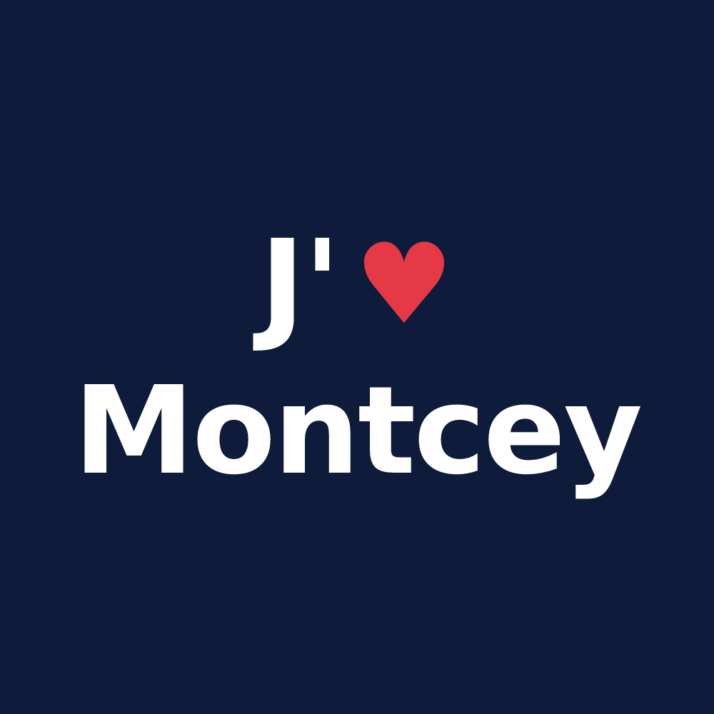 T-shirt personnalisé Montcey — design J'aime Montcey