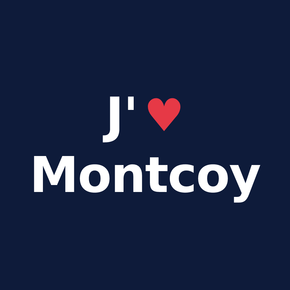 T-shirt personnalisé Montcoy — design J'aime Montcoy