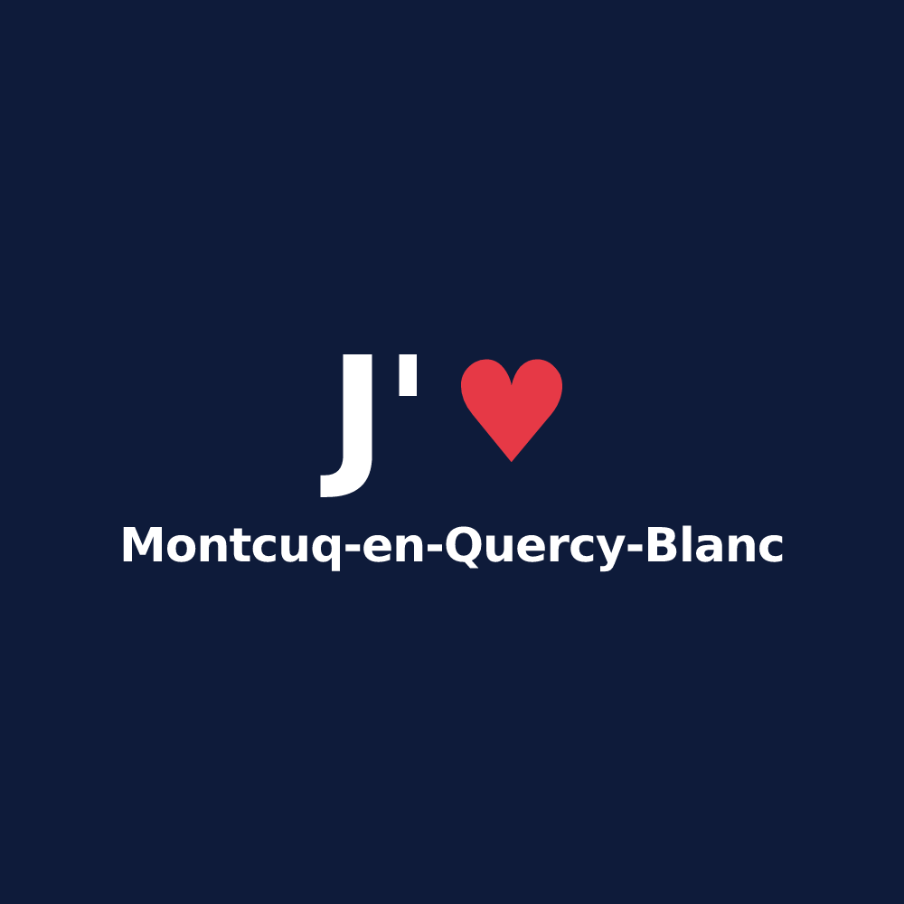 T-shirt personnalisé Montcuq-en-Quercy-Blanc — design J'aime Montcuq-en-Quercy-Blanc