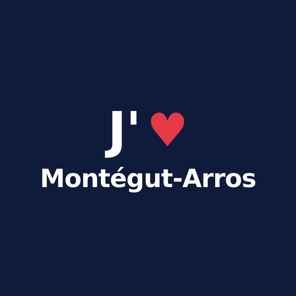 T-shirt personnalisé Montégut-Arros — design J'aime Montégut-Arros