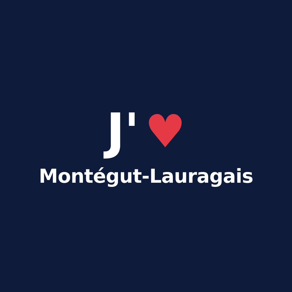 T-shirt personnalisé Montégut-Lauragais — design J'aime Montégut-Lauragais
